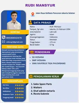 Kerjaan apa aja dekat dari apt kalibata city