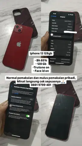 Jual iphone 13 (128gb) all operator ex pemakaian pribadi