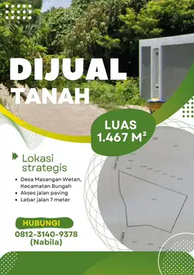 Dijual Tanah Lokasi Bungah, Gresik (bisa nego)