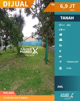 Dijual Tanah Kavling di Araya Golf Malang Siap Bangun
