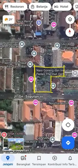Tanah kawasan eksklusif di Denpasar, akses jalan 8 meter