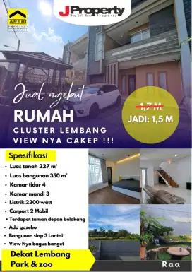 JUAL NGEBUT RUMAH CLUSTER AREA LEMBANG ASRI DEKAT PARK ZOO