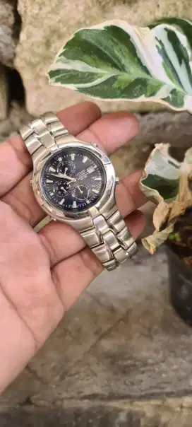Jam Citizen blue alarm chronograph