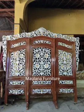 Partisi penyekat ruangan kayu jati