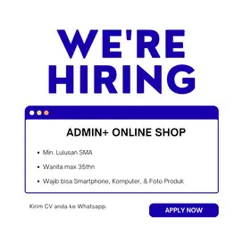 Lowongan Pekerjaan Admin Online Shop & Foto Produk