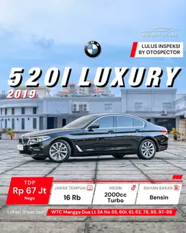 BMW 520i Luxury 2019 low km 530i 2020