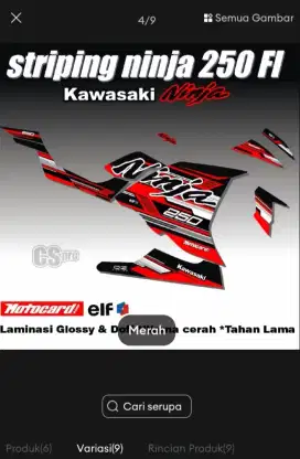 Stiker motor ninja 250 f1