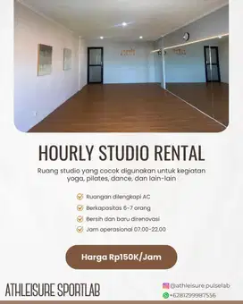Disewakan Studio Yoga/Pilates/Dance | AC, Bersih & Baru Renov JakTim