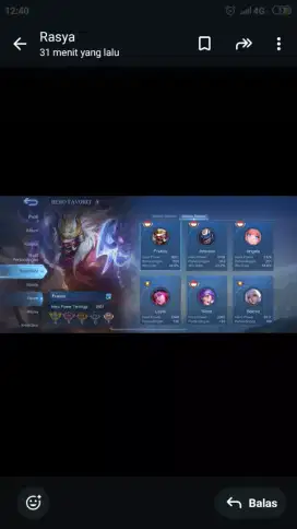 Jual akun mobile legend