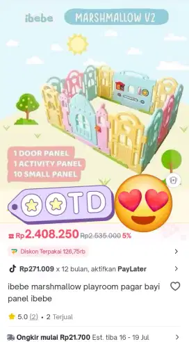 Ibebe marsamellow playroom pagar bayi panel ibebe
