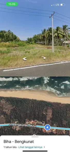 Tanah Pinggir Jalan Aspal sampai Pinggir Pantai Krui