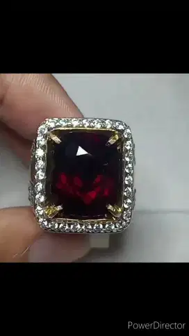 Pyrope Almandine Ring Perak Rhodium