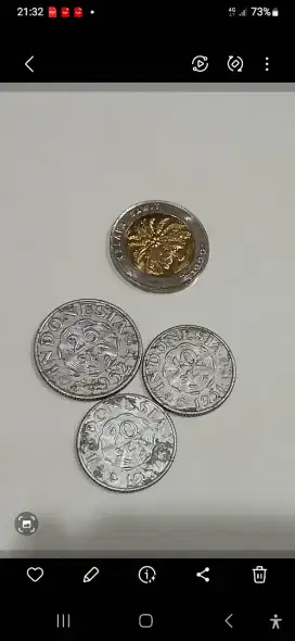 Uang koin lama dari berbagai tahun