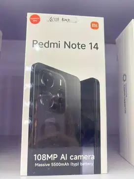 Redmi note 14 Ram 8/128gb hitam baru garansi resmi nasional