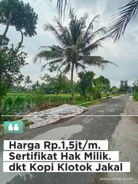 Tanah Strategis dkt Kopi Klotok Jalan Kaliurang View Merapi