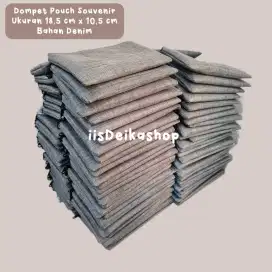 SOUVENIR POUCH DENIM MURAH  DOMPET CANTIK