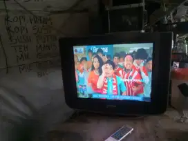 jual tv 21in slim Samsung layar dtar plat nomines harga 350 nego