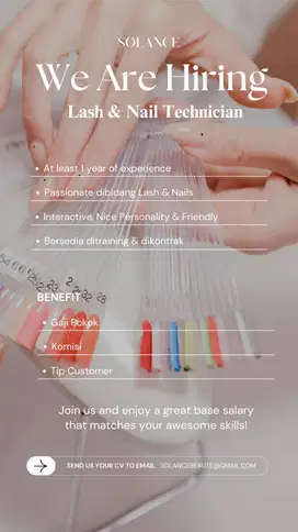 Walk-in Interview Lash & Nail Technician - Jaksel