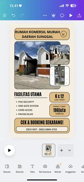 ADA RUMAH KOMERIL MURAH DAERAH SUNGGAL, MURAH DAN BERKUALITASS