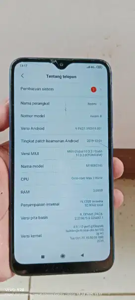 Redmi. 8.   3/32. Mnus. Retak norml smua yah
