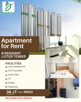 Disewakan Apartemen B Residence Lotus Full Furnished