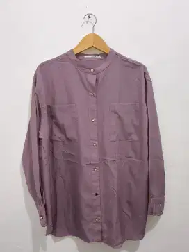 Kemeja polos wanita warna ungu