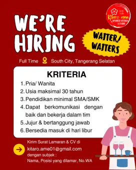 Lowongan WAITRESS dan CONTEN CREATOR