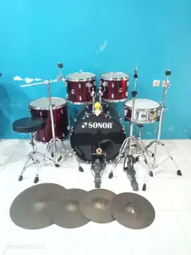 Drum sonor 507 lengkap cymbal set