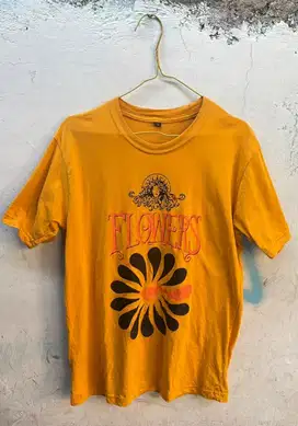 kaos bootleg band custom the flowers cover album pertama