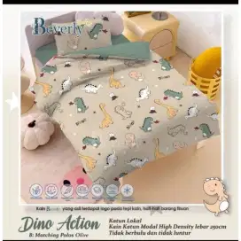 Sprei set katun dingin motif dino