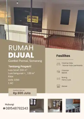 Dijual Rumah SHM Siap Huni Gombel Permai, Semarang