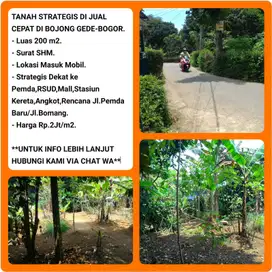 Tanah strategis SHM 200m2 siap bangun dkt stasiun Bojonggede -Bogor 02