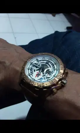 Tag Hueur Chrono besar strap kulit