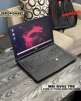 MSI GV62 7RE 15” i7-7700 HQ 8GB/1TB/128GB SSD GTX 1050 Ti 4GB LAPTOP
