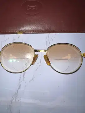Cartier Wood Bagatelle Round Gold & Precious Wood Brown Lens glasses