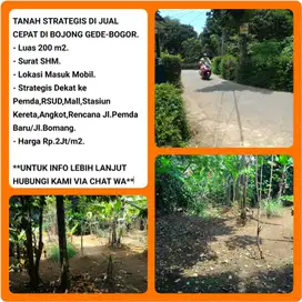 Tanah murah strategis dekat stasiun 200m2 SHM di Bojonggede -Bogor 05