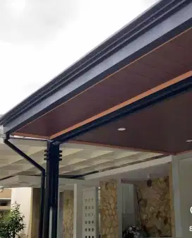 Kanopi minimalis dengan plavon PVC