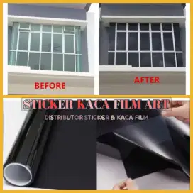 Sticker kaca film ryben hitam peredam panas kaca jendela rumah