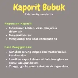 Jual Kaporit Bubuk, Tablet untuk Penjernih Air Sanitasi, Sumur, Kolam