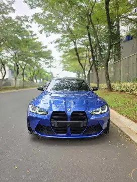 BMW M3 Competition 2021 G80 blue on black