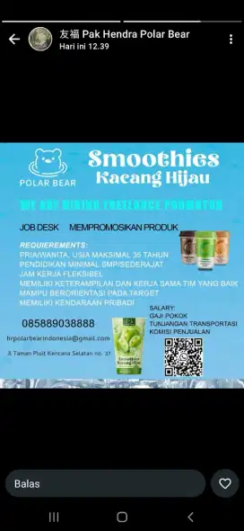 Smoothies sari kacang hijau