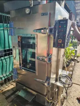 Mesin gas steamer kukusan adonan isi 12 tray merk Holic Taiwan murah
