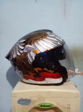 Helm njs kairoz motif garuda,size L,mulusss