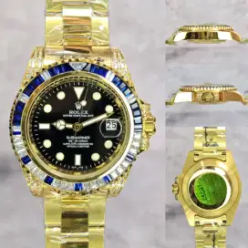Jamtangan Pria Rolex Submariner 40MM Baguet Cuts Diamond