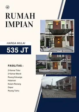 Rumah dua lantai TANPA DP, siap huni