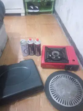 Kompor portable + 3 gass + untuk grill