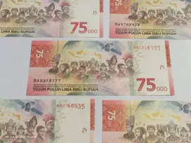 Dijual Uang Edisi Spesial HUT RI Rp 75000 (Buy 1 Get 7)