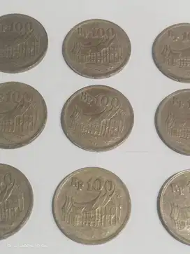 Dijual Uang Koin Rp 100 Rumah Gadang ( 9 Keping )