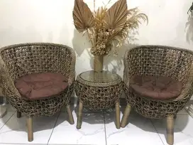 1set kursi+meja rotan