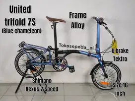 Sepeda lipat united trifold 7S 16 inch 7 speed